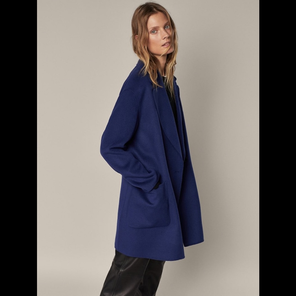Massimo Dutti indigo cotton blazer jacket
